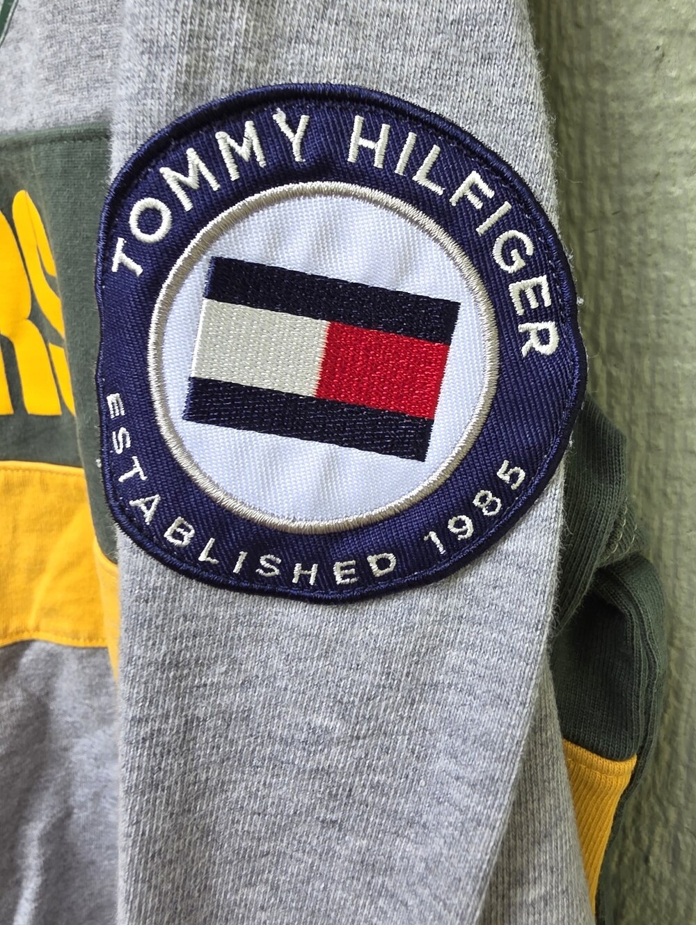 NFL Tommy Hilfiger Packers Rugby Top Green Yellow #LS10 - Picture 9 of 16